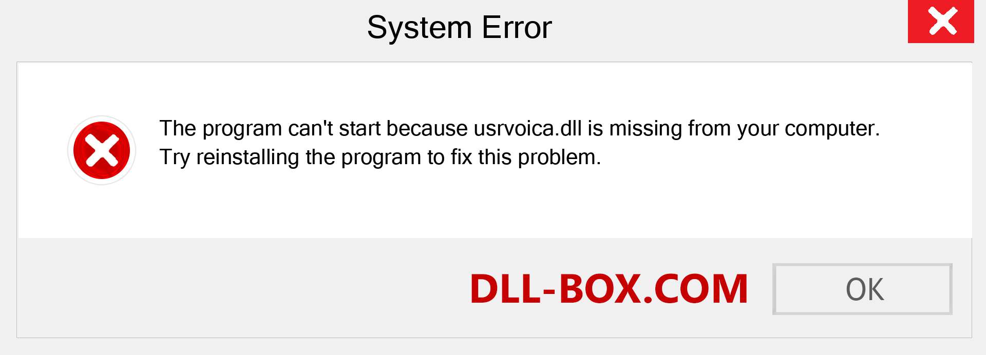  usrvoica.dll file is missing?. Download for Windows 7, 8, 10 - Fix  usrvoica dll Missing Error on Windows, photos, images